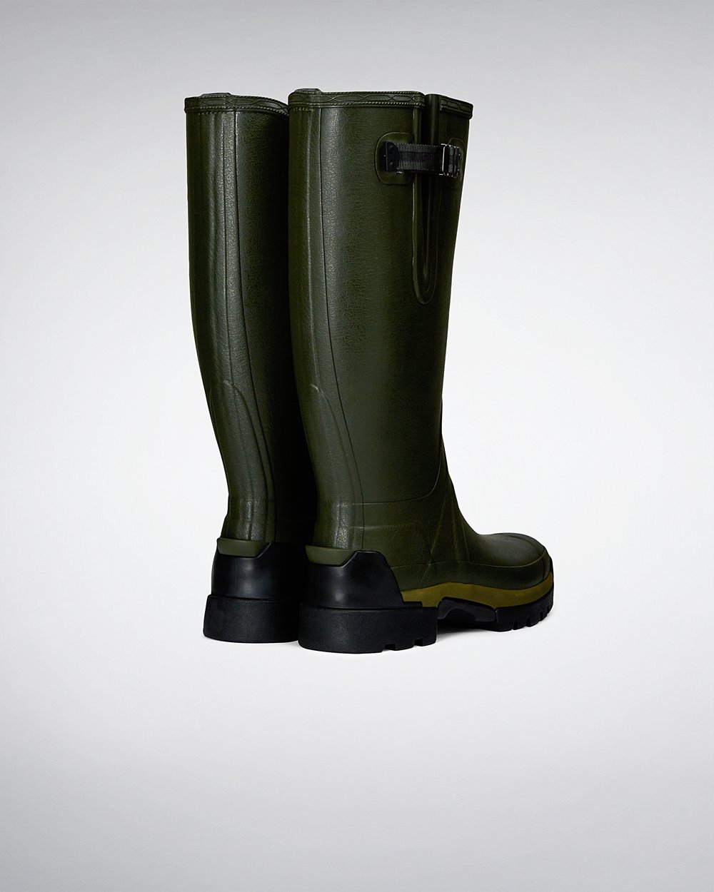 Hunter Balmoral Adjustable 3Mm Neoprene Tall Rain Boots - Cheap Online Mens Dark Olive - SABFWT729